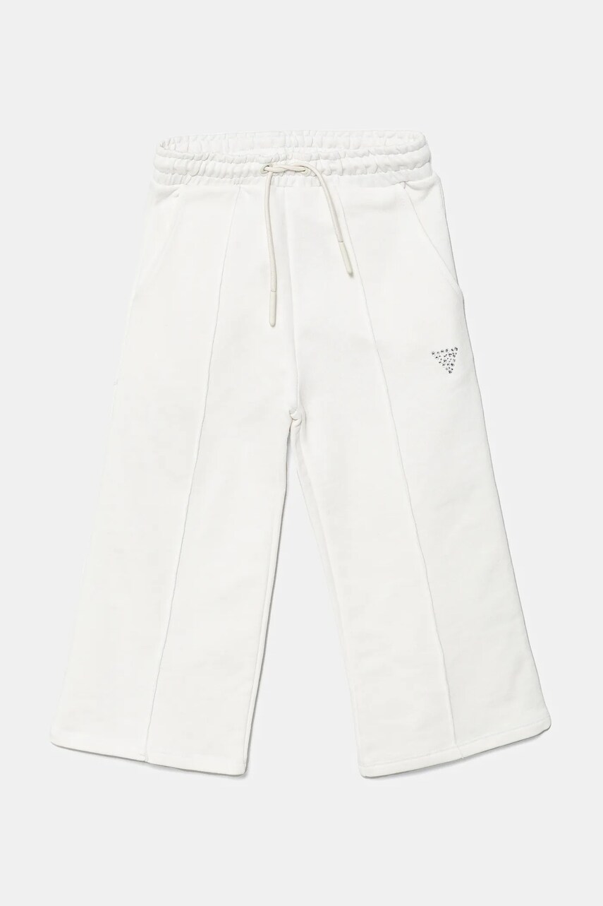 Levně Dětské tepláky Guess bílá barva, hladké, J5GQ11 KCRP0