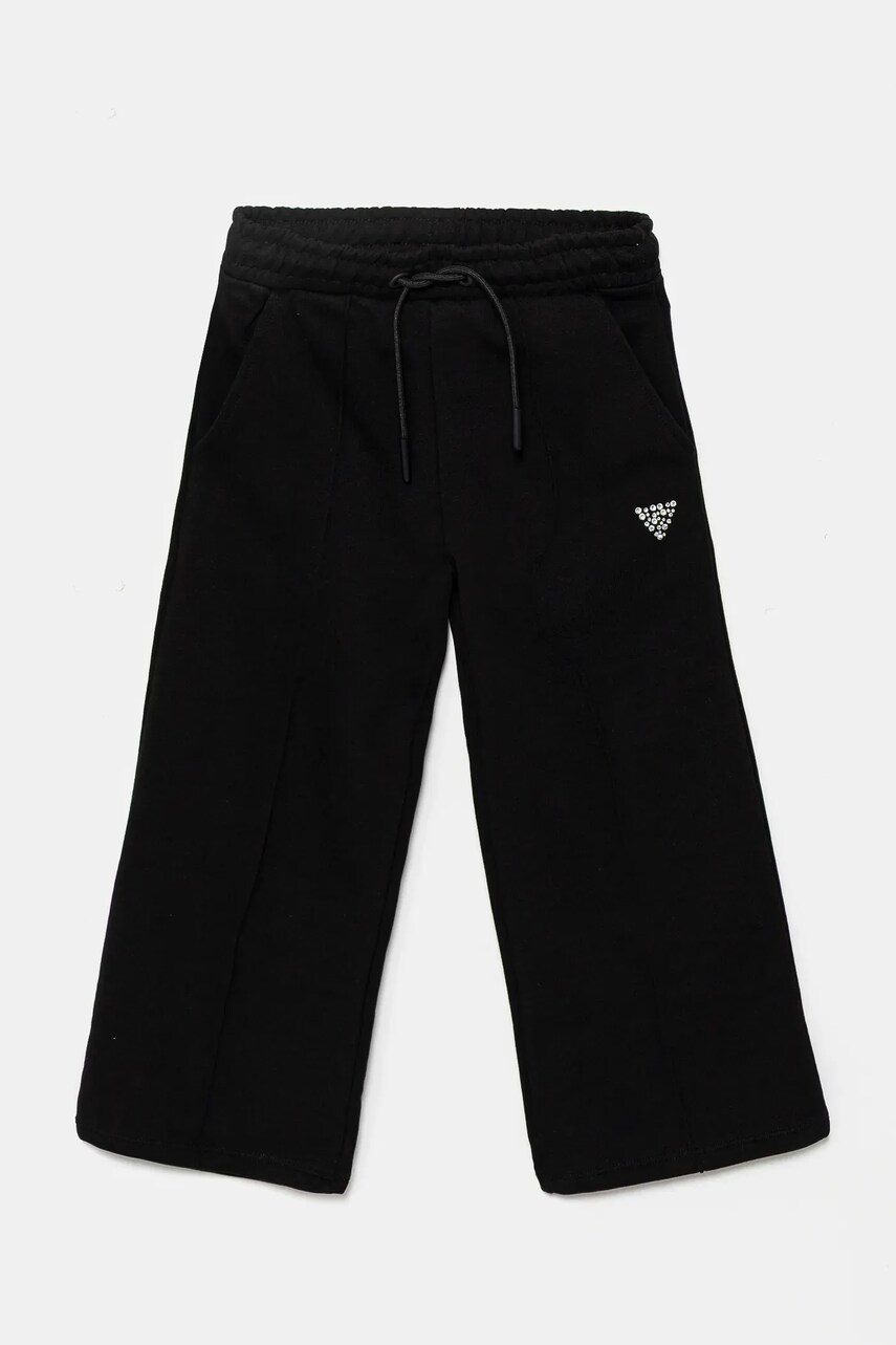 Levně Dětské tepláky Guess černá barva, hladké, J5GQ11 KCRP0