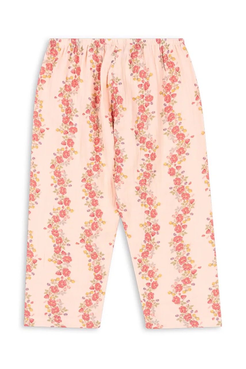Дитячі бавовняні штани Konges Sløjd COCO PANTS GOTS колір рожевий візерунок KS102276