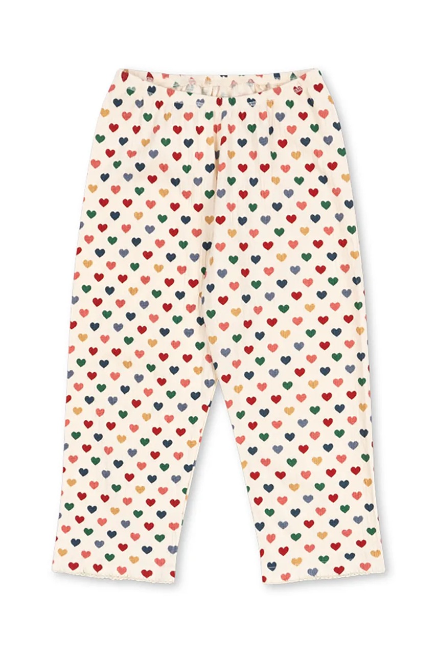 Брюки Konges Sløjd CHLEO PANTS OCS цвет бежевый с узором KS102457