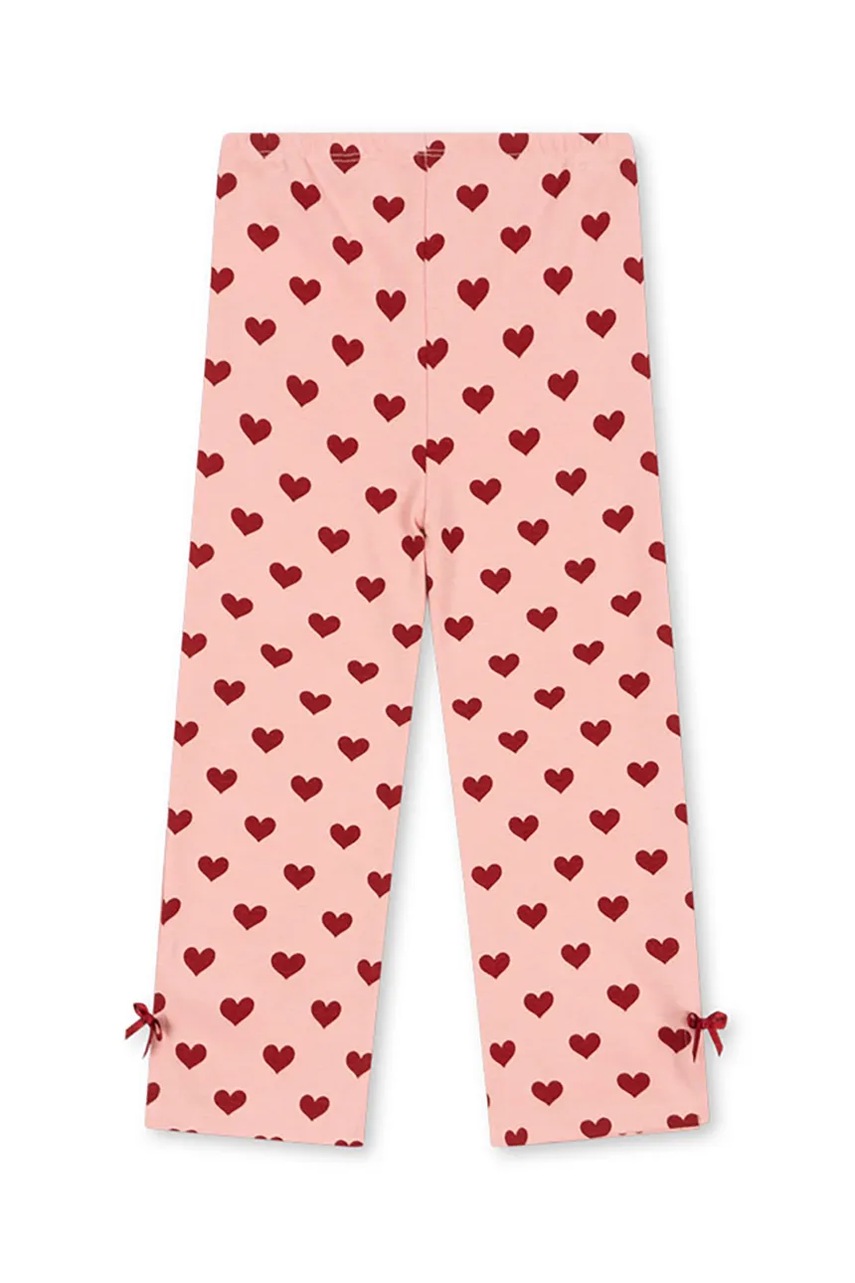 Дитячі бавовняні штани Konges Sløjd DREY SLIT PANTS GOTS колір рожевий візерунок KS102568