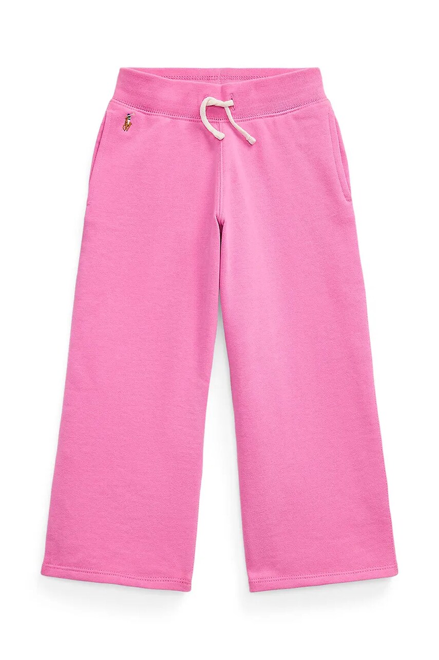 Levně Dětské tepláky Polo Ralph Lauren růžová barva, hladké, 312957843002