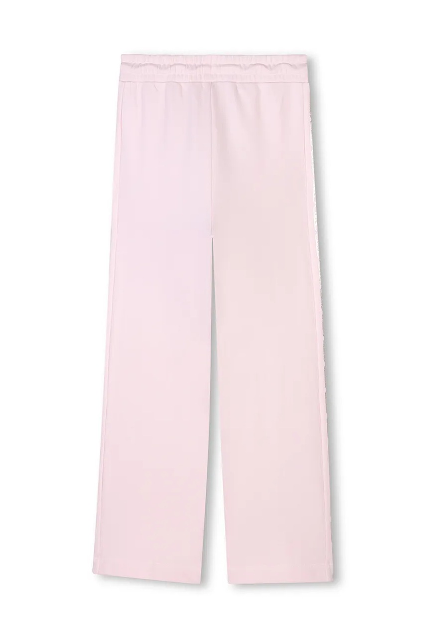 Детские хлопковые штаны Michael Kors цвет розовый с аппликацией R30330