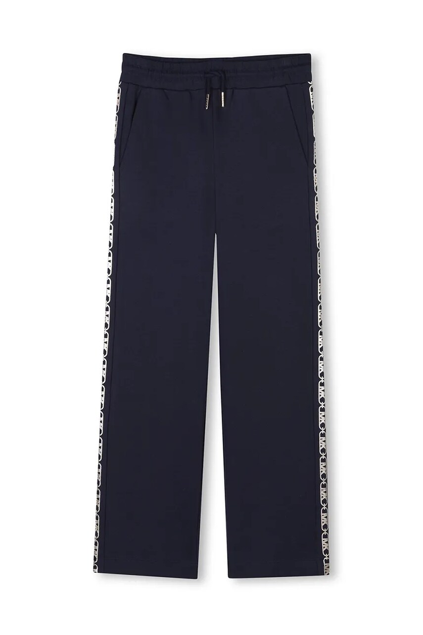 Michael Kors pantaloni de trening din bumbac pentru copii culoarea albastru marin, cu imprimeu, R30330 Michael Kors pantaloni de trening din bumbac pentru copii culoarea albastru marin, cu imprimeu, R30330
