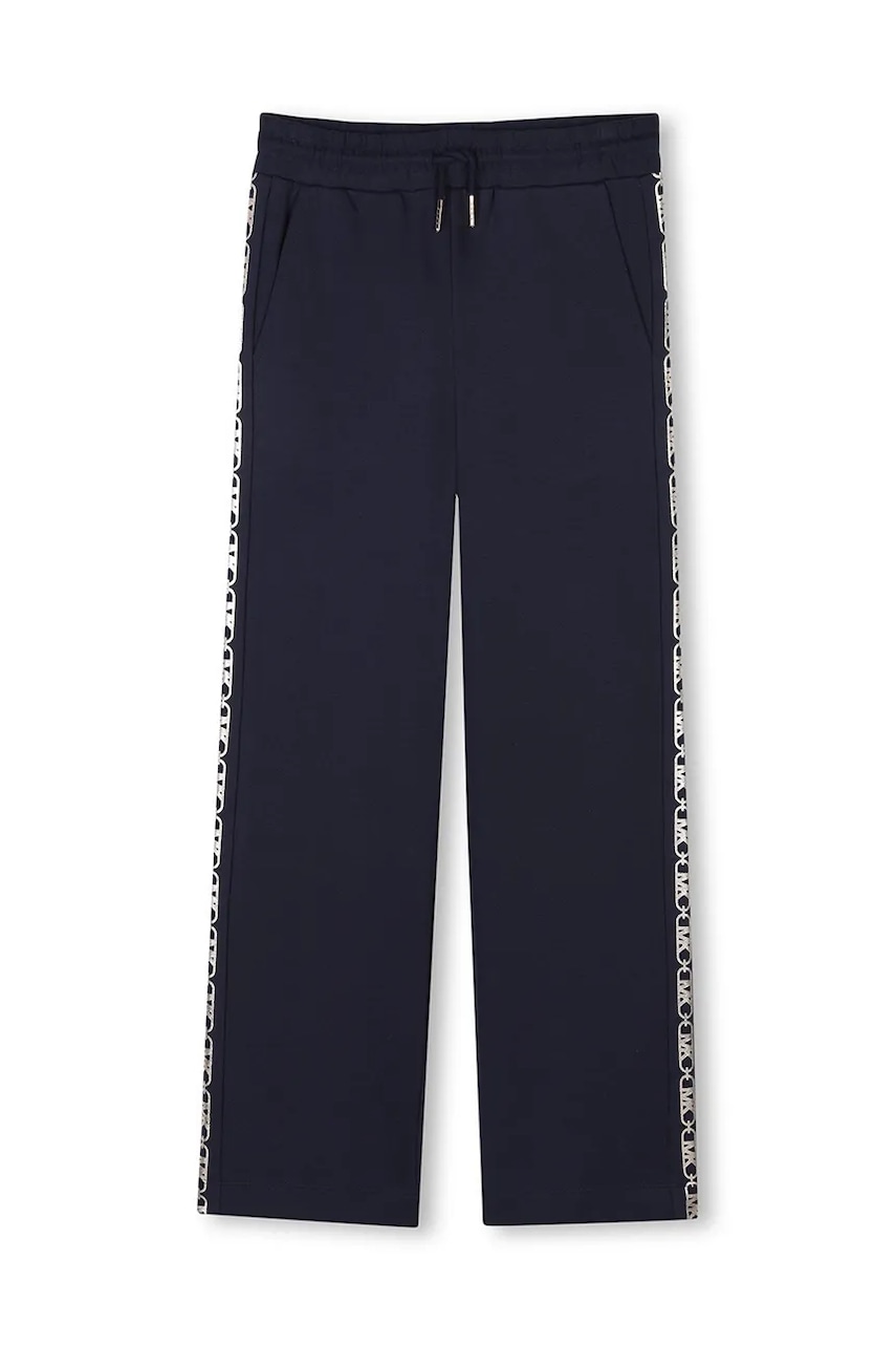 Michael Kors pantaloni de trening din bumbac pentru copii culoarea albastru marin, cu imprimeu, R30330 Michael Kors pantaloni de trening din bumbac pentru copii culoarea albastru marin, cu imprimeu, R30330
