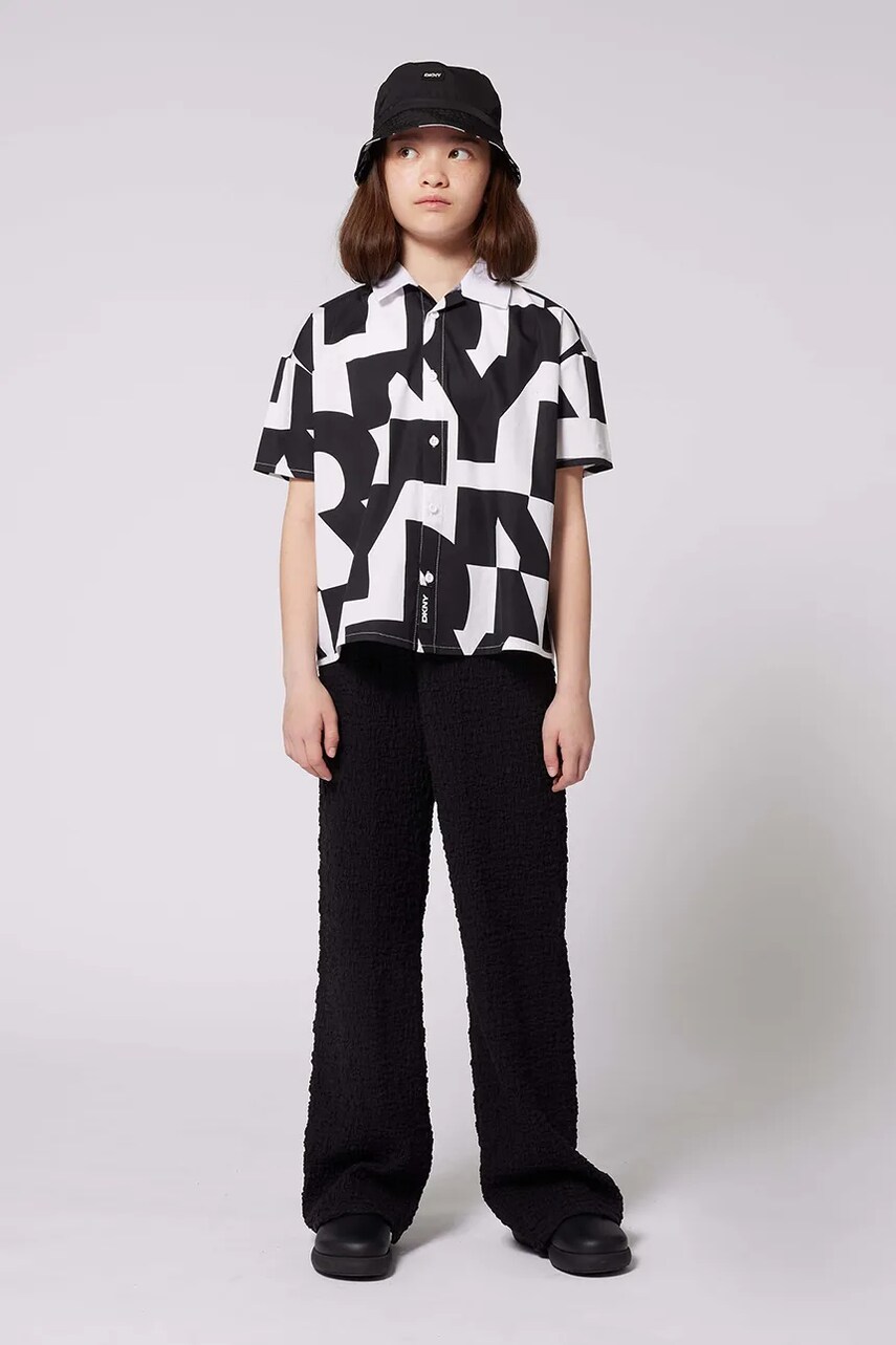 Dkny pantaloni copii culoarea negru, neted, D62276