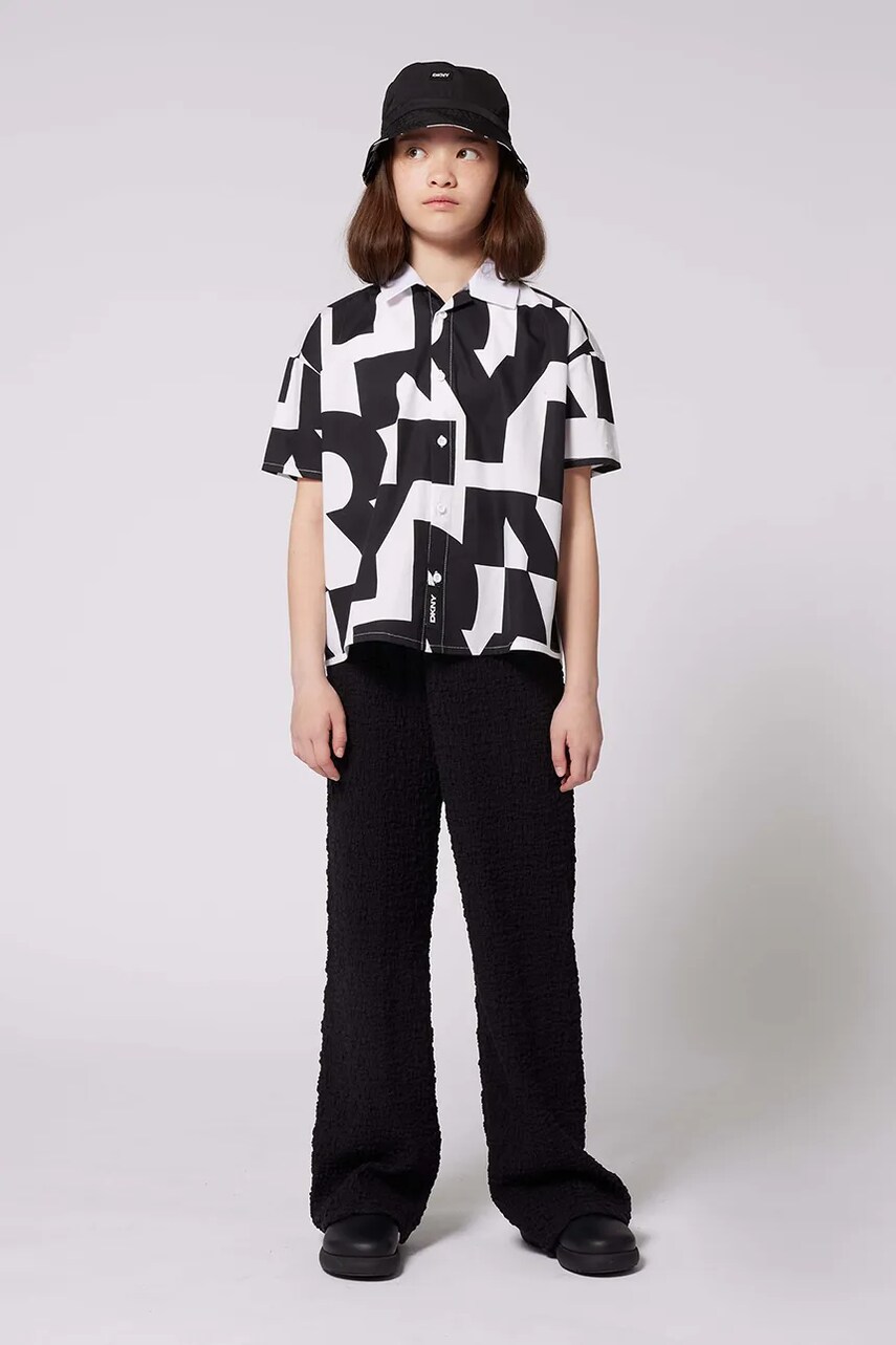 Dkny pantaloni copii culoarea negru, neted, D62276