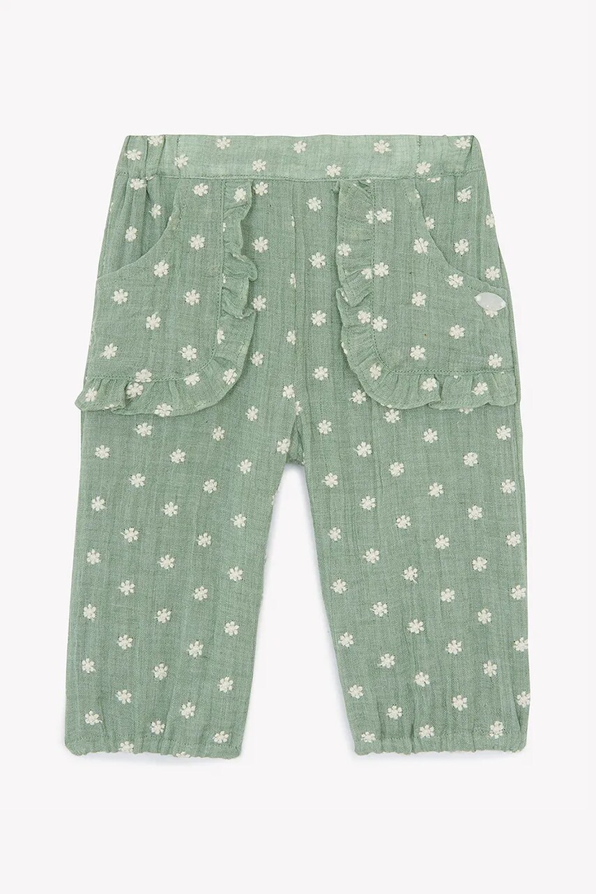 Tartine et Chocolat pantaloni cu amestec de in pentru copii culoarea turcoaz, CA22021