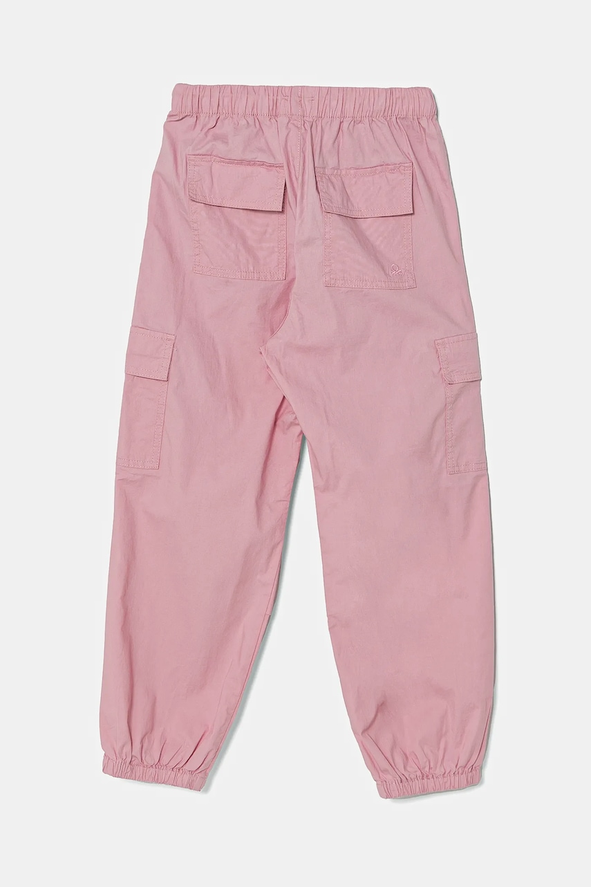Детские брюки United Colors of Benetton цвет розовый однотонные 4L2VCF046 Детские брюки United Colors of Benetton цвет розовый однотонные 4L2VCF046