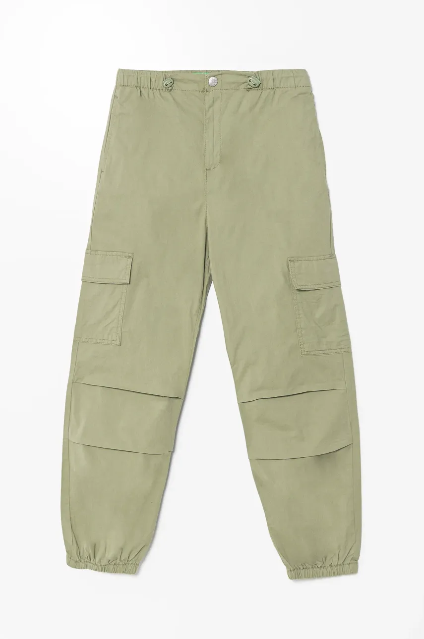 United Colors of Benetton pantaloni copii culoarea verde, neted, 4L2VCF046