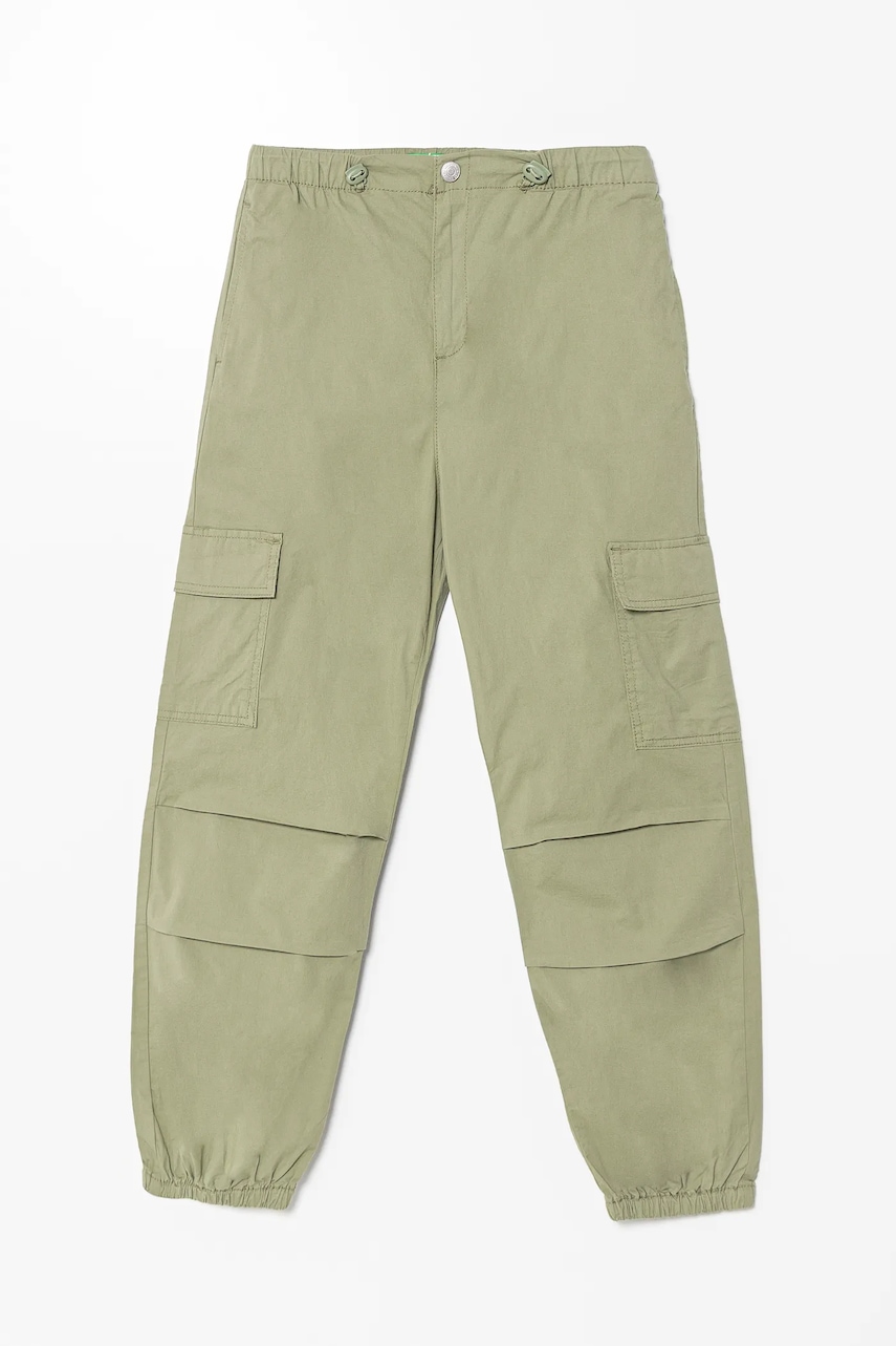 United Colors of Benetton pantaloni copii culoarea verde, neted, 4L2VCF046