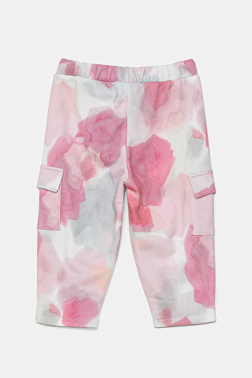 Детские хлопковые штаны United Colors of Benetton цвет розовый с узором 35UJGF04Q