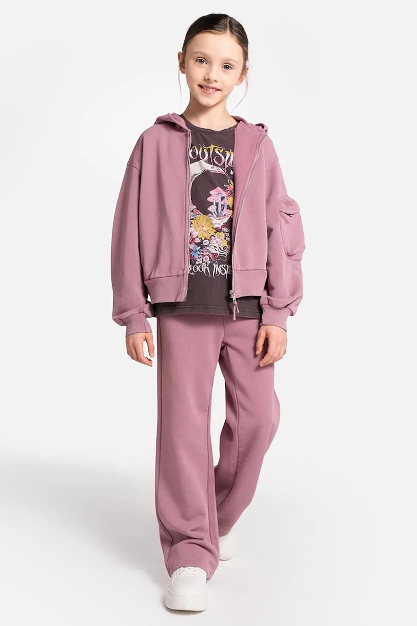 Coccodrillo pantaloni de trening pentru copii culoarea roz, neted, DREAM DIARIES GIRL JUNIOR