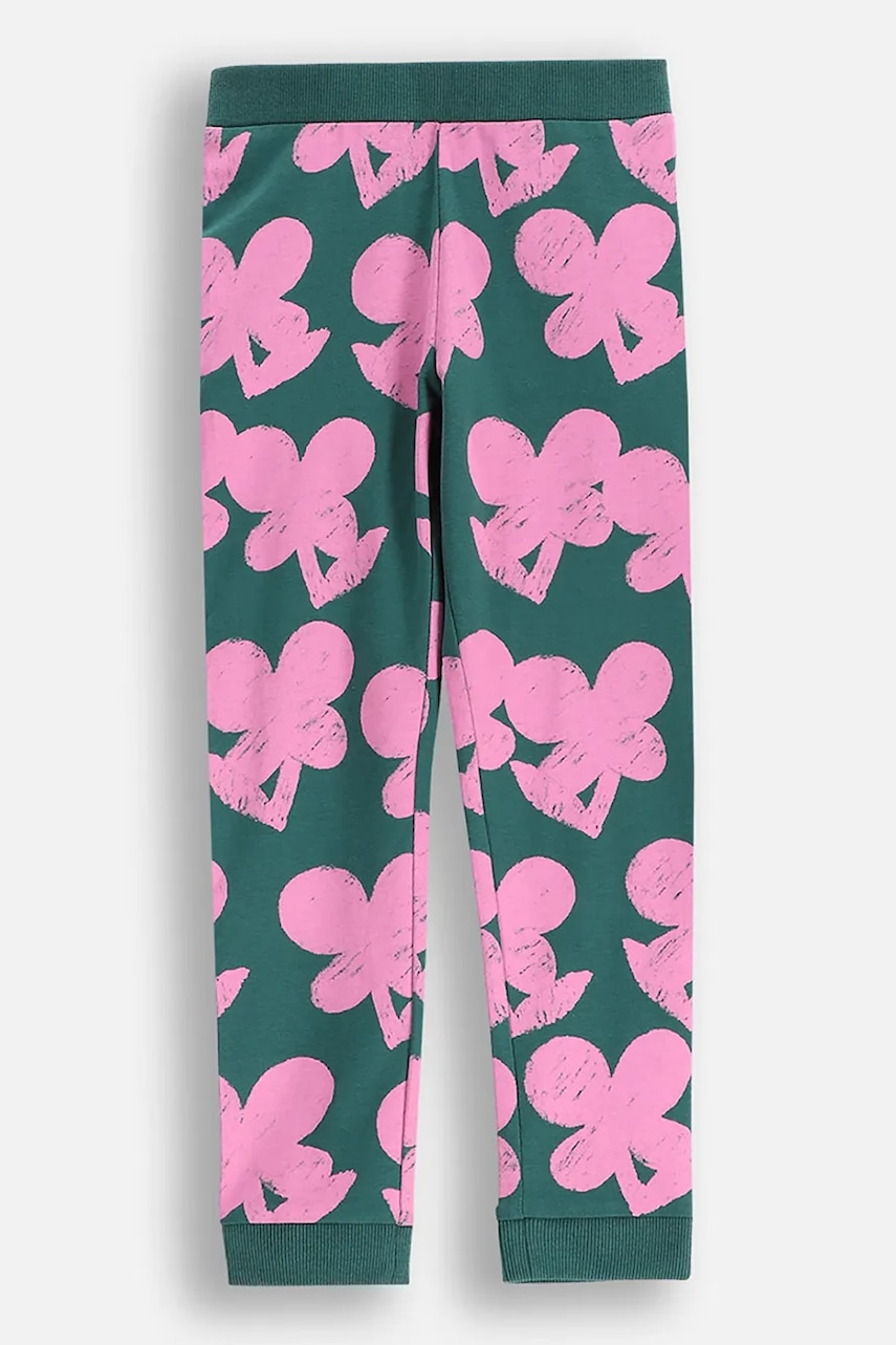 Coccodrillo pantaloni de trening pentru copii culoarea verde, cu imprimeu, MAXITROPIC GIRL KIDS