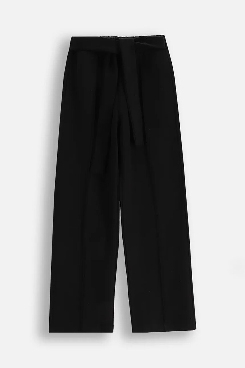 Coccodrillo pantaloni copii culoarea negru, uni, REBEL GIRL JUNIOR