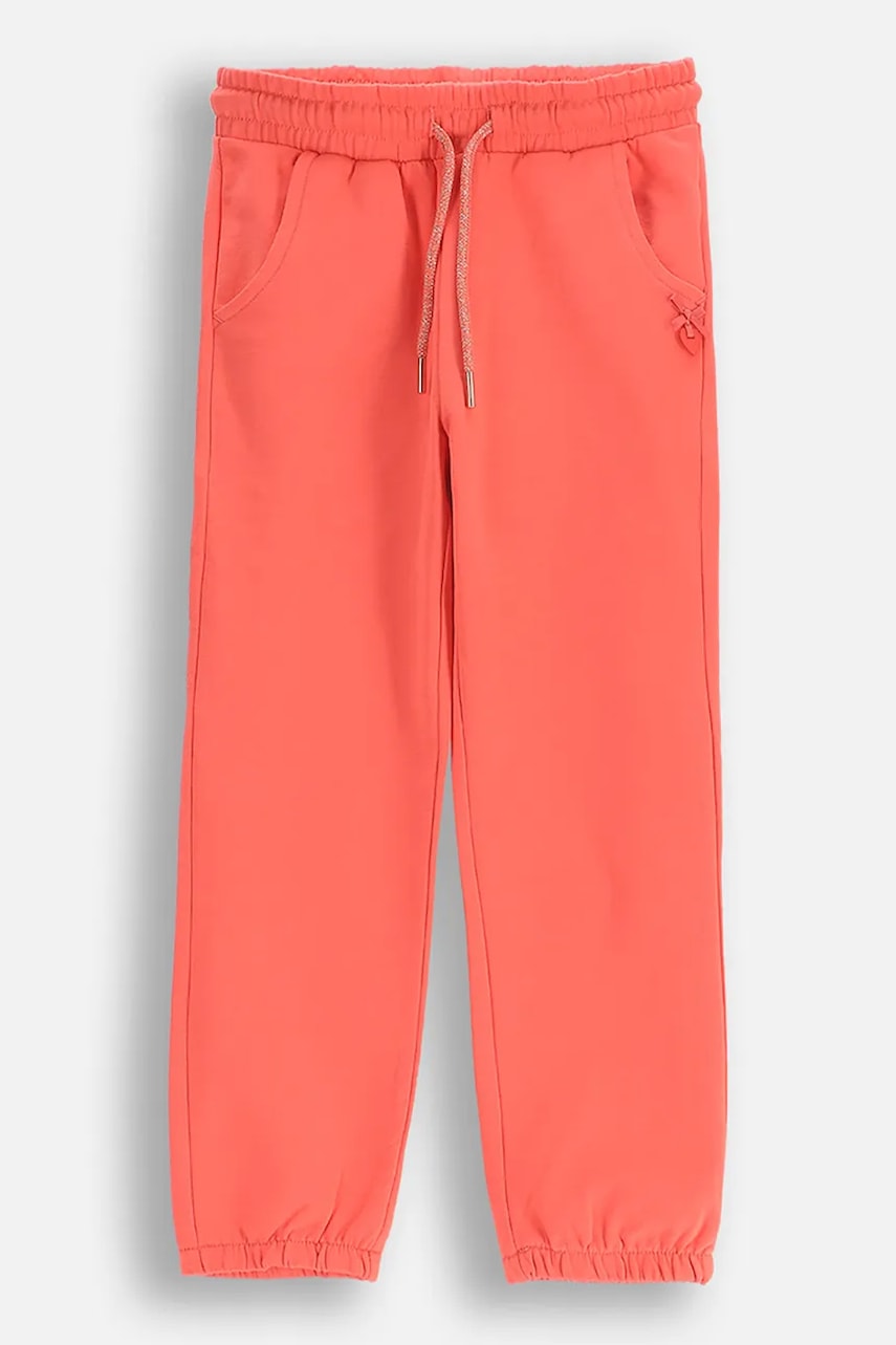 Coccodrillo pantaloni culoarea portocaliu, uni, NOSTALGIC MEADOW GIRL KIDS