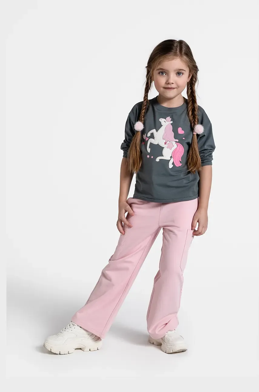 Levně Tepláky Coccodrillo růžová barva, NOSTALGIC MEADOW GIRL KIDS