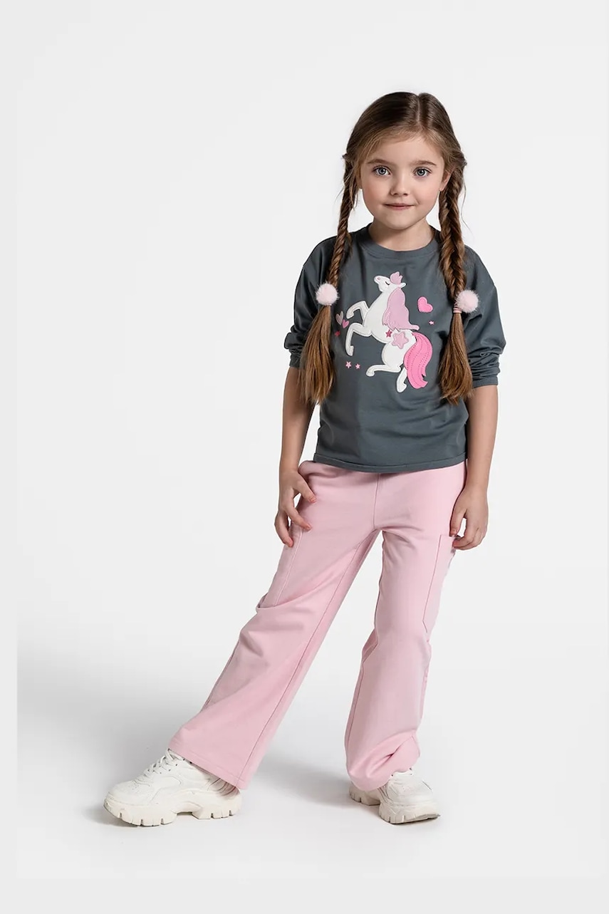 Coccodrillo pantaloni de trening culoarea roz, NOSTALGIC MEADOW GIRL KIDS