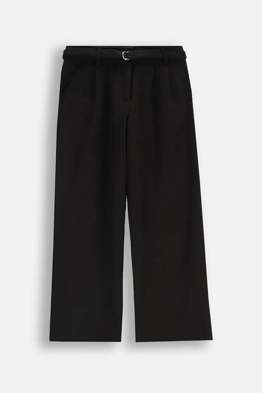 Coccodrillo pantaloni copii culoarea negru, uni, BACK TO SCHOOL GIRL