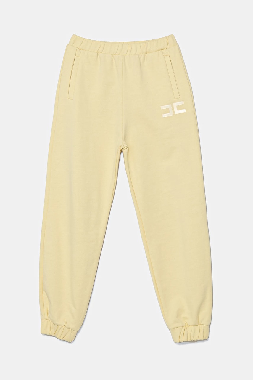Elisabetta Franchi pantaloni de trening pentru copii culoarea galben, neted, EFPA276.0.FF002