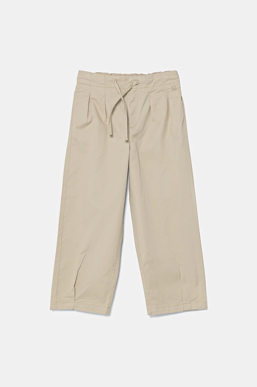 United Colors of Benetton pantaloni copii culoarea bej, uni, 4T48CF04D