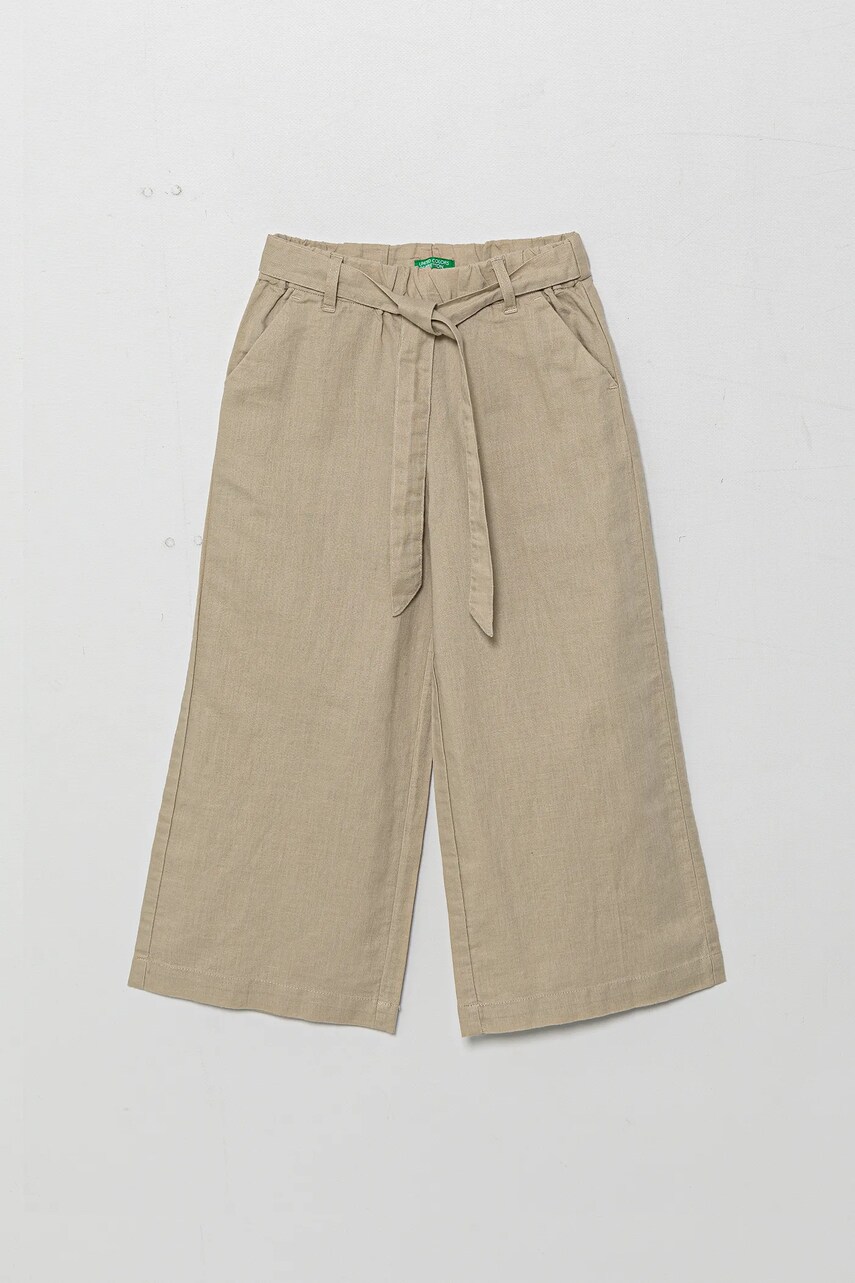 United Colors of Benetton pantaloni de in pentru copii culoarea bej, neted, 43WBCF01W
