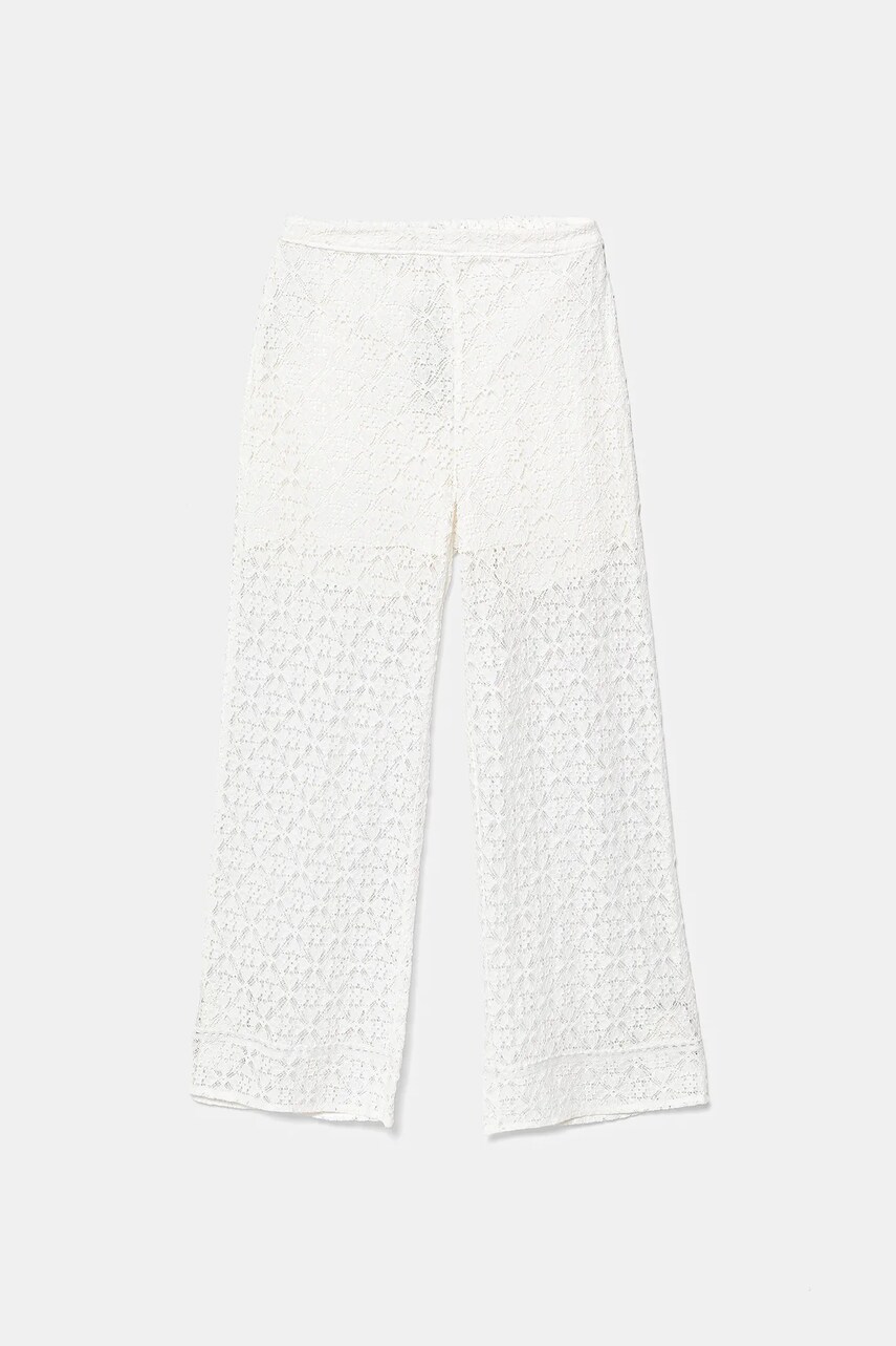 United Colors of Benetton pantaloni copii culoarea alb, uni, 4WYWCF04E