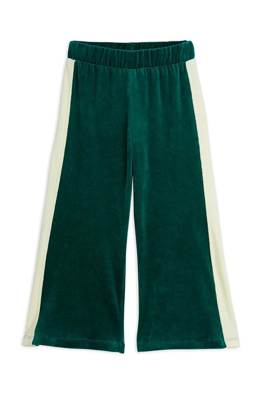 Mini Rodini pantaloni de trening din bumbac pentru copii Sailor culoarea verde, neted, 2513012075