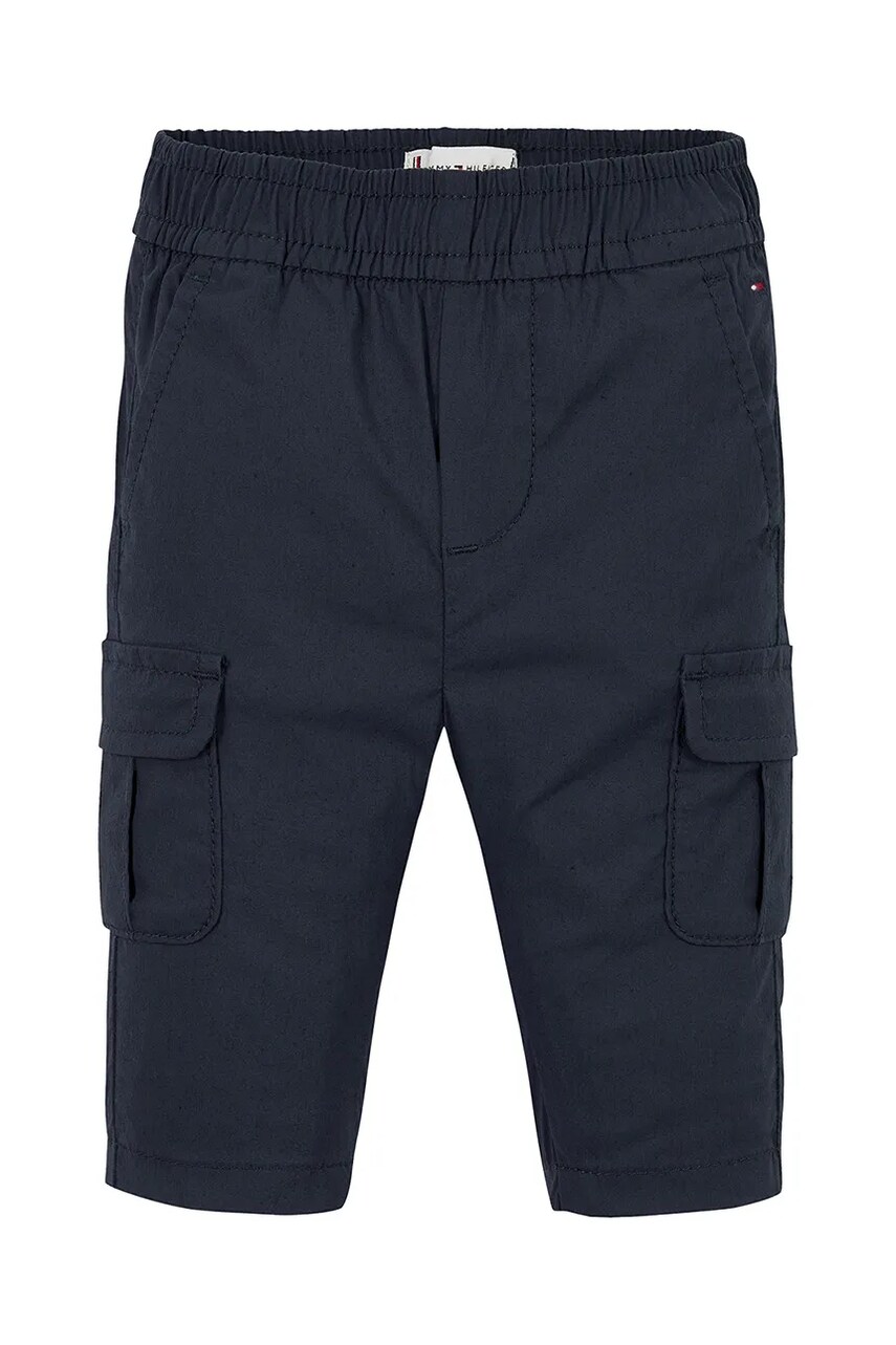 Levně Kojenecké kalhoty Tommy Hilfiger tmavomodrá barva, hladké, KN0KN01956