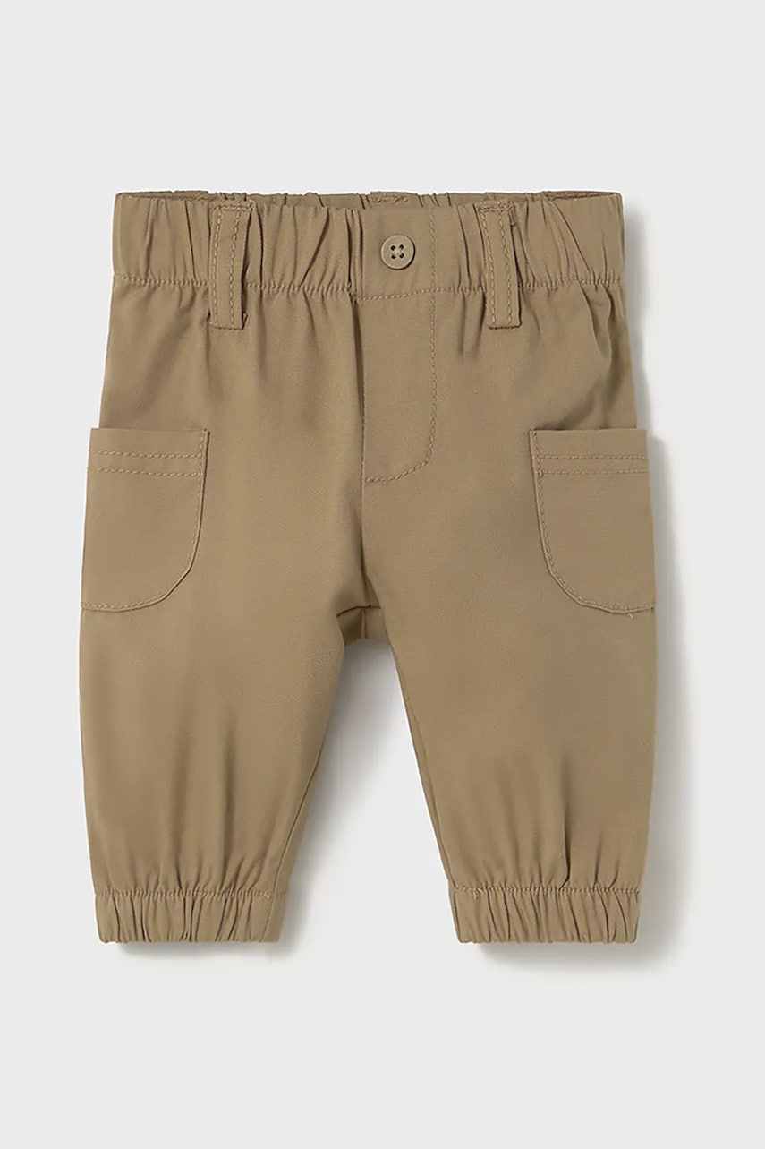 Mayoral Newborn pantaloni bebe culoarea verde, neted, 1563 Mayoral Newborn pantaloni bebe culoarea verde, neted, 1563