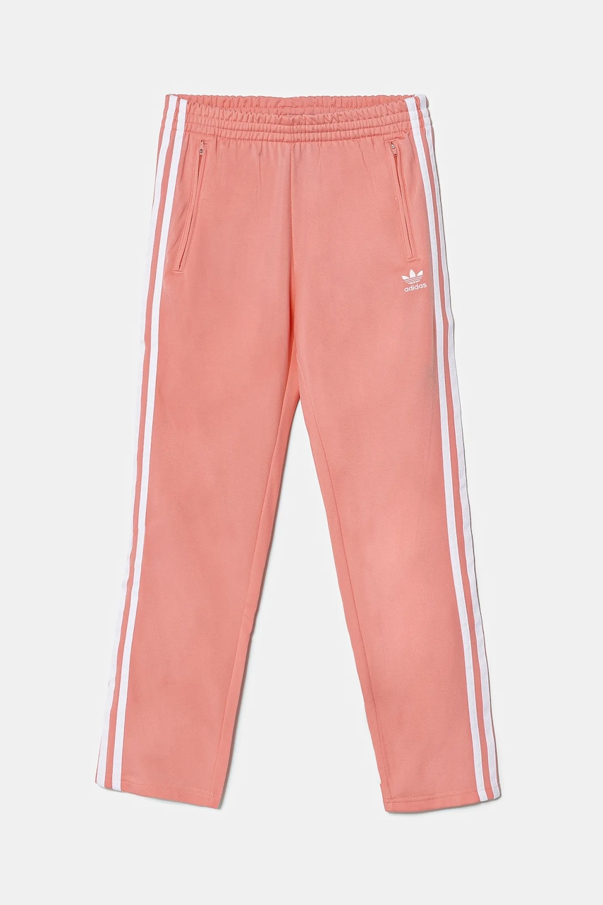 Детские спортивные штаны adidas Originals цвет розовый с аппликацией JD1634 Детские спортивные штаны adidas Originals цвет розовый с аппликацией JD1634