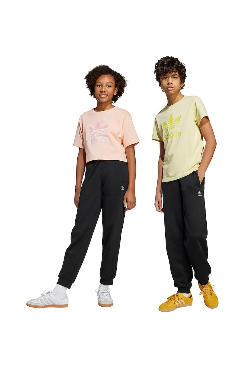 adidas Originals pantaloni de trening pentru copii culoarea negru, neted, JC8416