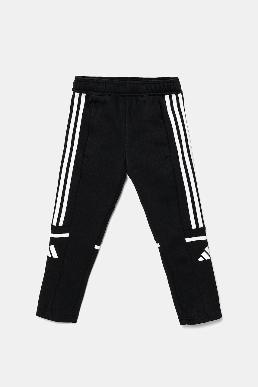 adidas Performance pantaloni de trening pentru copii culoarea negru, cu imprimeu, JE2762