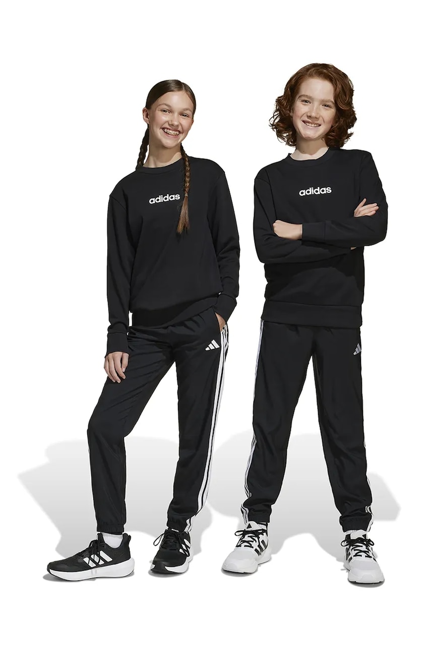 adidas pantaloni de trening pentru copii culoarea negru, cu imprimeu, JD6500