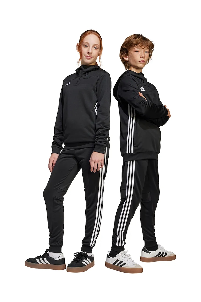adidas Performance pantaloni de trening pentru copii culoarea negru, cu imprimeu, JD3061