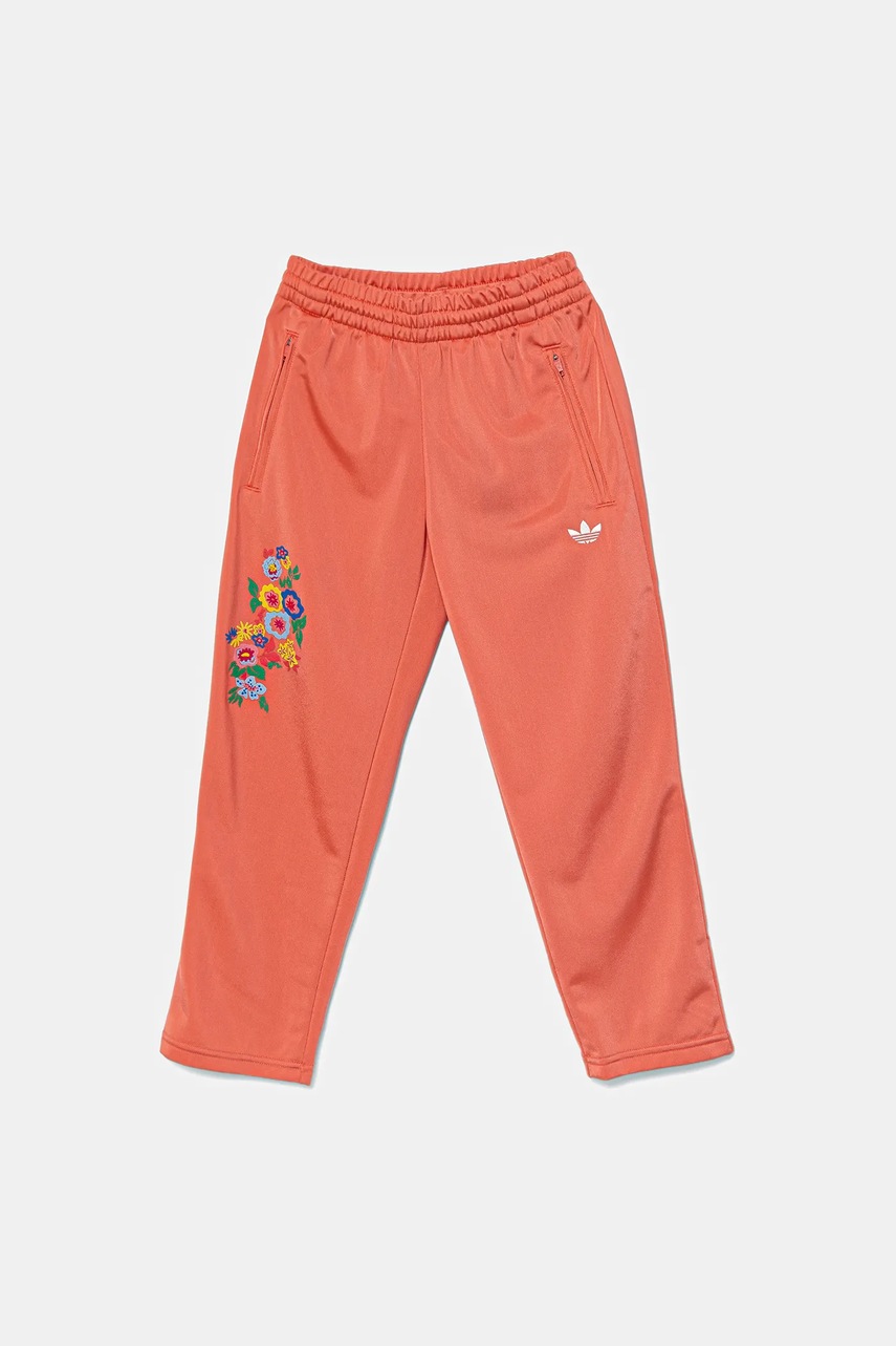 Детские спортивные штаны adidas Originals цвет оранжевый с аппликацией JC6680