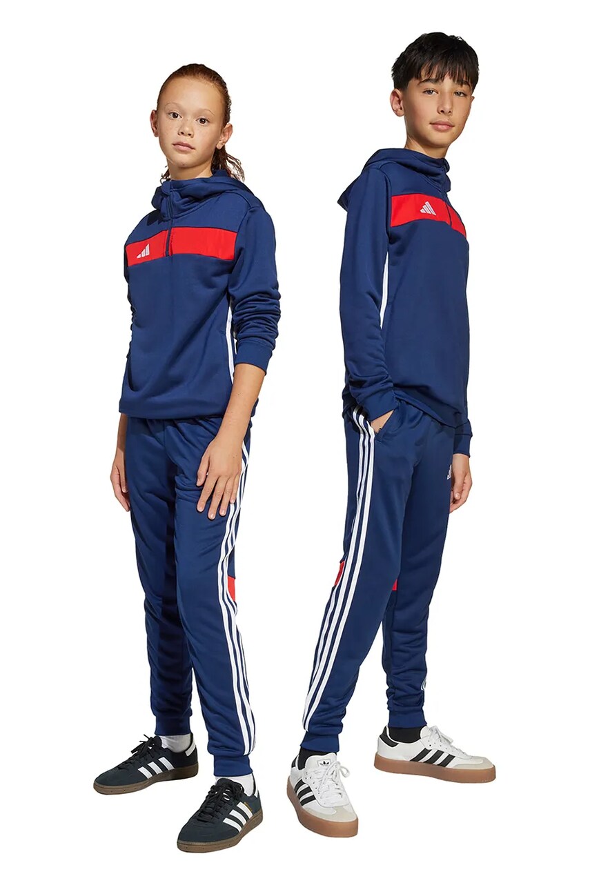 adidas Performance pantaloni de trening pentru copii culoarea albastru marin, cu imprimeu, JD3062 adidas Performance pantaloni de trening pentru copii culoarea albastru marin, cu imprimeu, JD3062