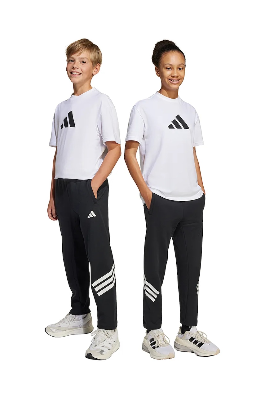 adidas pantaloni de trening pentru copii culoarea negru, cu imprimeu, JJ4808