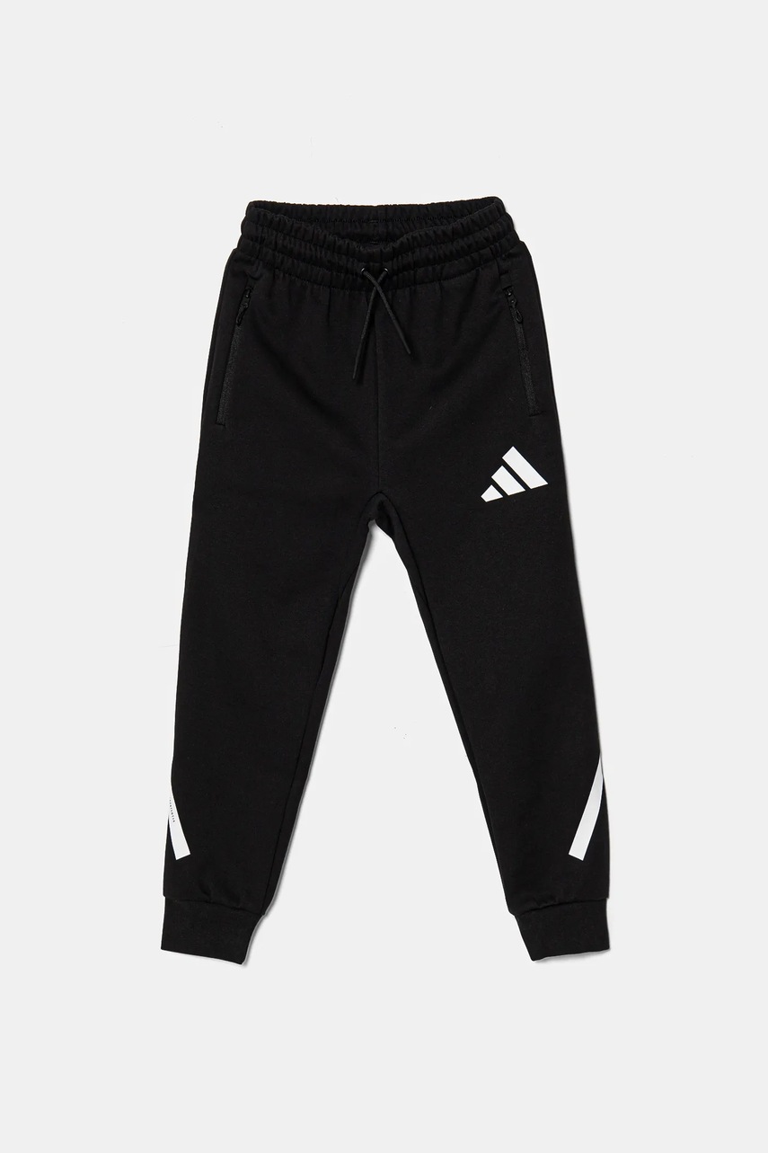 adidas pantaloni de trening pentru copii culoarea negru, cu imprimeu, JD0006