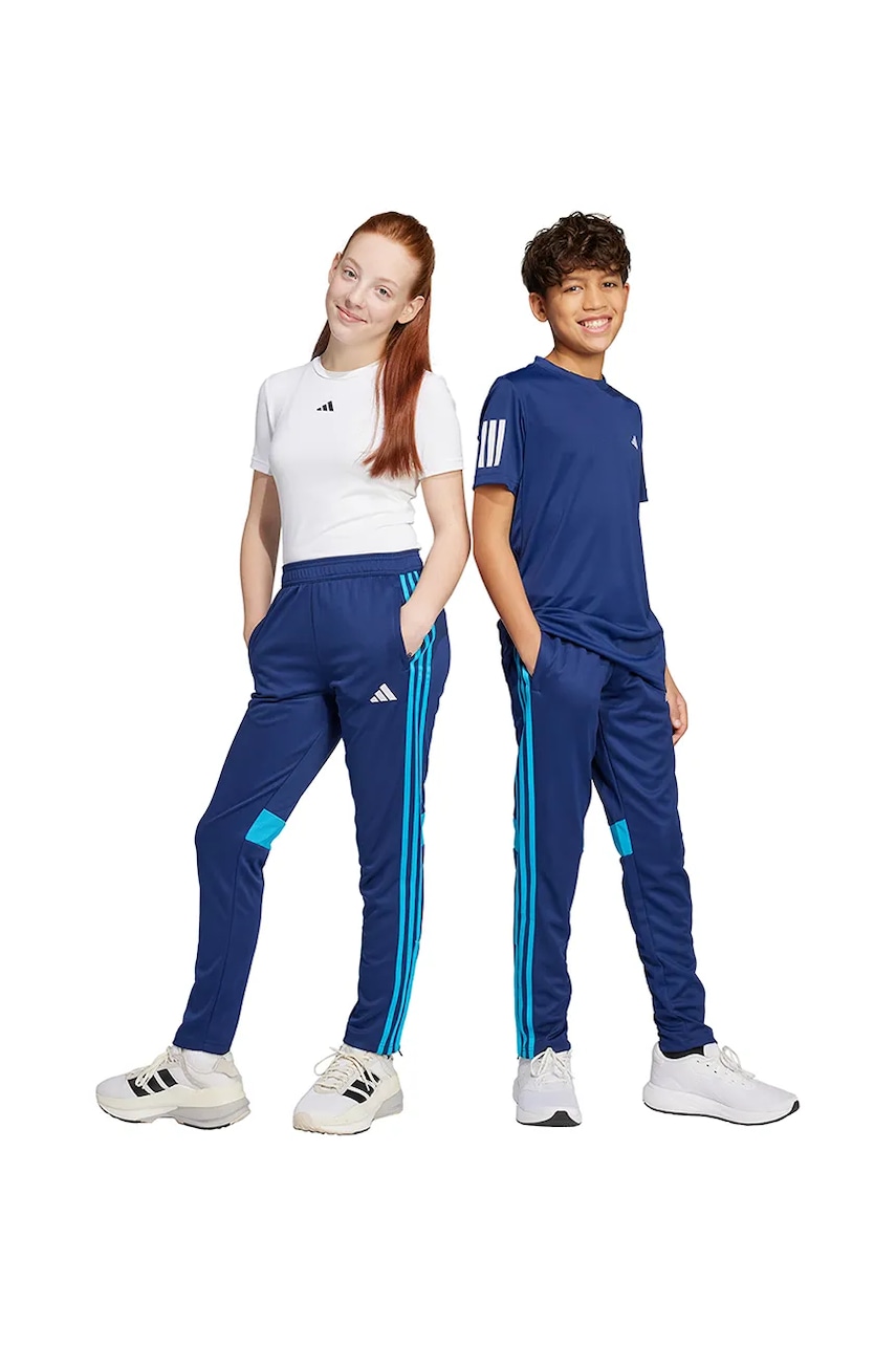adidas Performance pantaloni de trening pentru copii culoarea bleumarin, cu imprimeu, JW0485