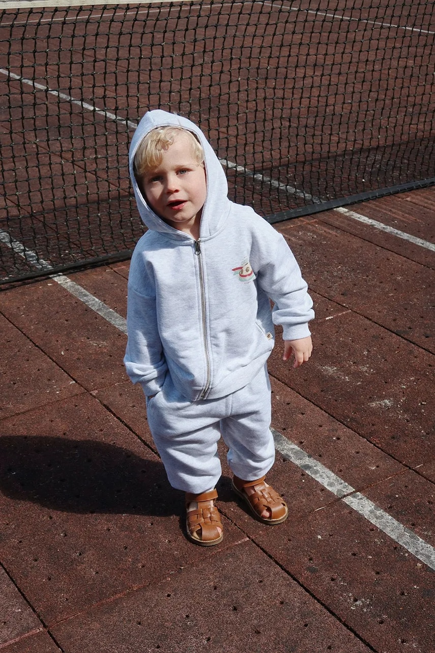 Konges Sløjd pantaloni de trening din bumbac pentru copii LOUPY LOU SWEAT PANTS GOTS culoarea gri, KS102707 Konges Sløjd pantaloni de trening din bumbac pentru copii LOUPY LOU SWEAT PANTS GOTS culoarea gri, KS102707