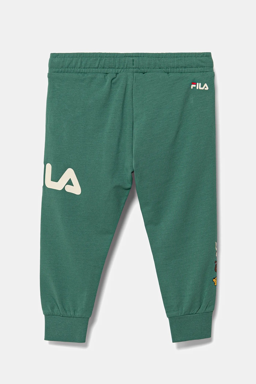 Детские спортивные штаны Fila LASIN цвет зелёный с принтом FAK0395