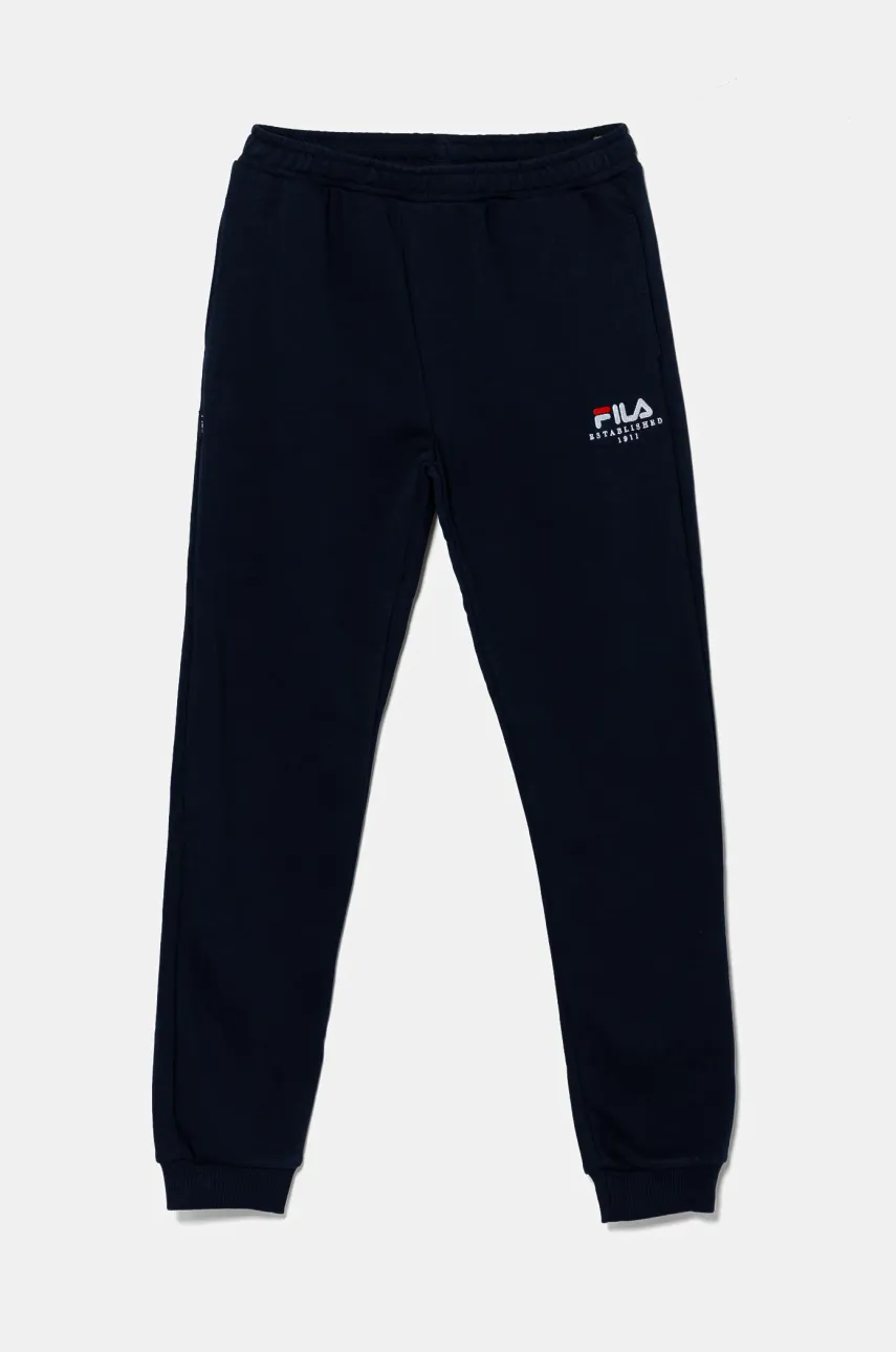 Fila pantaloni de trening pentru copii LOFFENAU culoarea albastru marin, neted, FAT0625