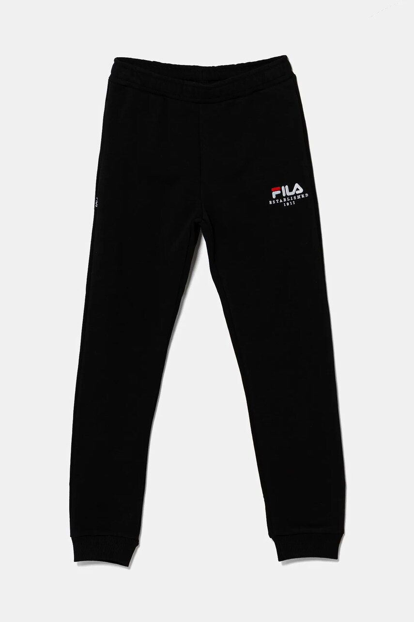 Fila pantaloni de trening pentru copii LOFFENAU culoarea negru, neted, FAT0625 Fila pantaloni de trening pentru copii LOFFENAU culoarea negru, neted, FAT0625