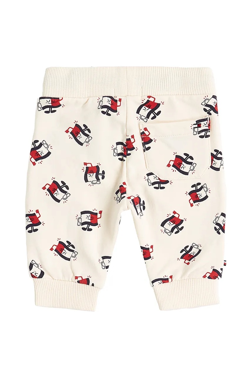 Детские спортивные штаны Tommy Hilfiger цвет бежевый с узором KN0KN02027