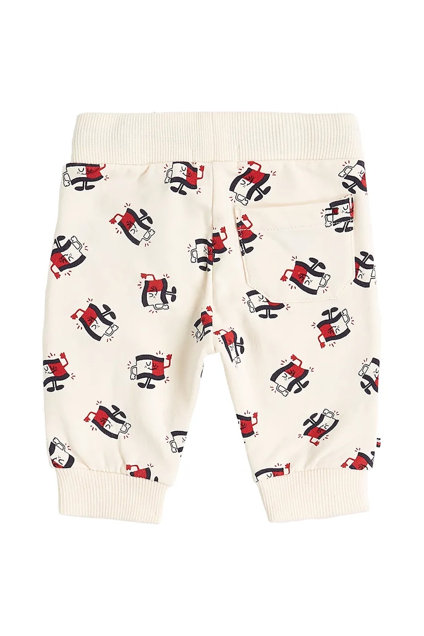 Детские спортивные штаны Tommy Hilfiger цвет бежевый с узором KN0KN02027 Детские спортивные штаны Tommy Hilfiger цвет бежевый с узором KN0KN02027