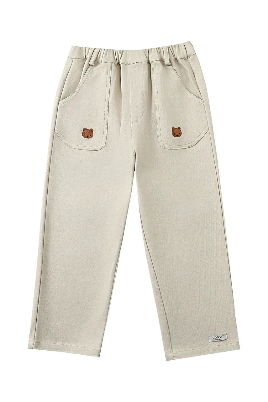 Детские хлопковые брюки Donsje Kassim Trousers Bear цвет бежевый однотонные 4096301