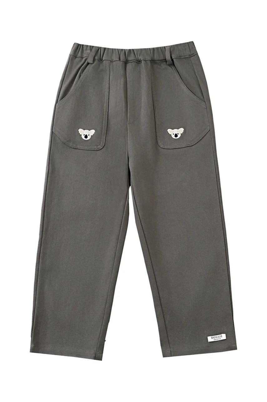 Детские хлопковые брюки Donsje Kassim Trousers Koala цвет серый однотонные 4096302