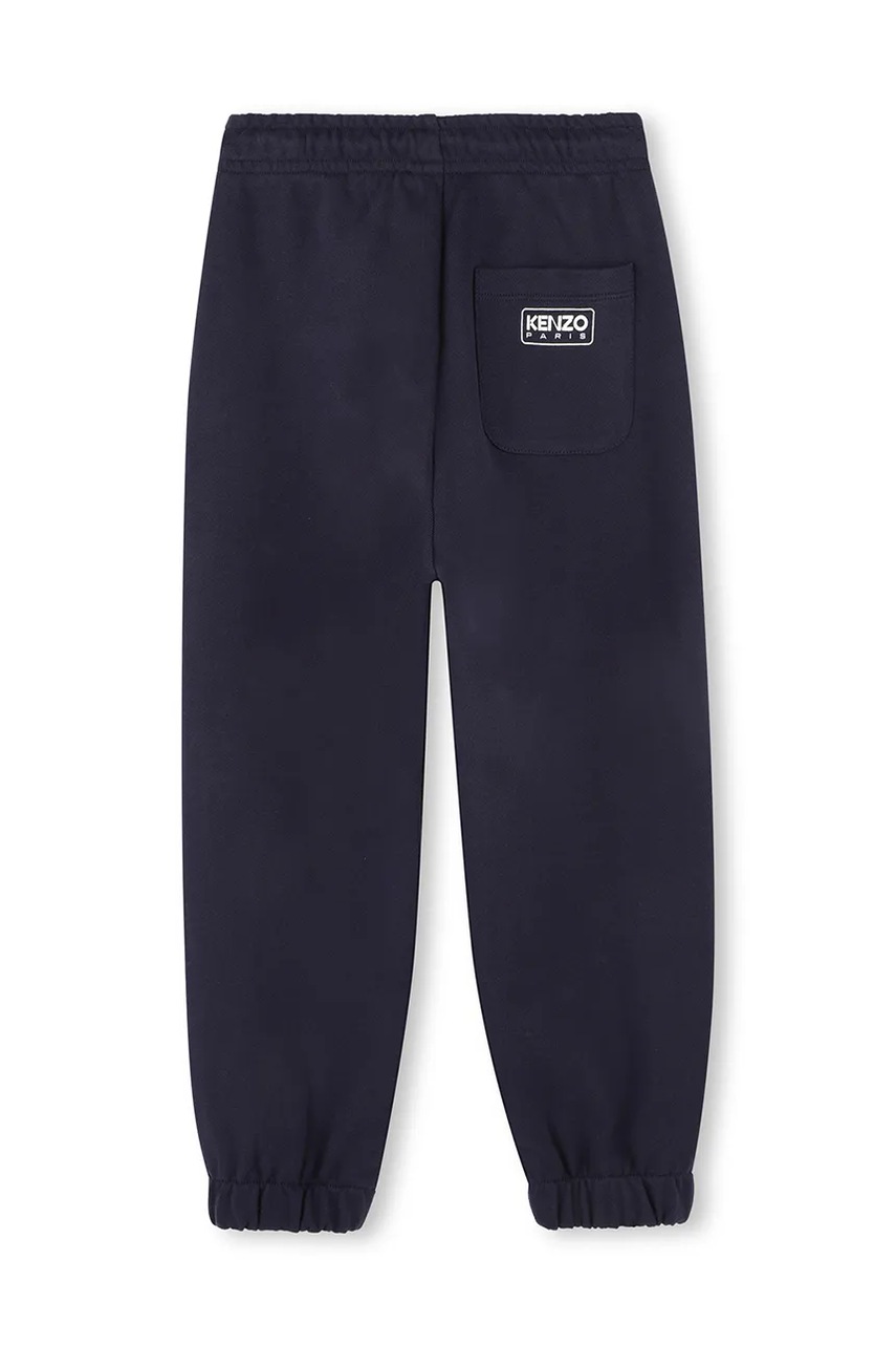 Детские хлопковые штаны Kenzo Kids цвет синий однотонные K61008 Детские хлопковые штаны Kenzo Kids цвет синий однотонные K61008