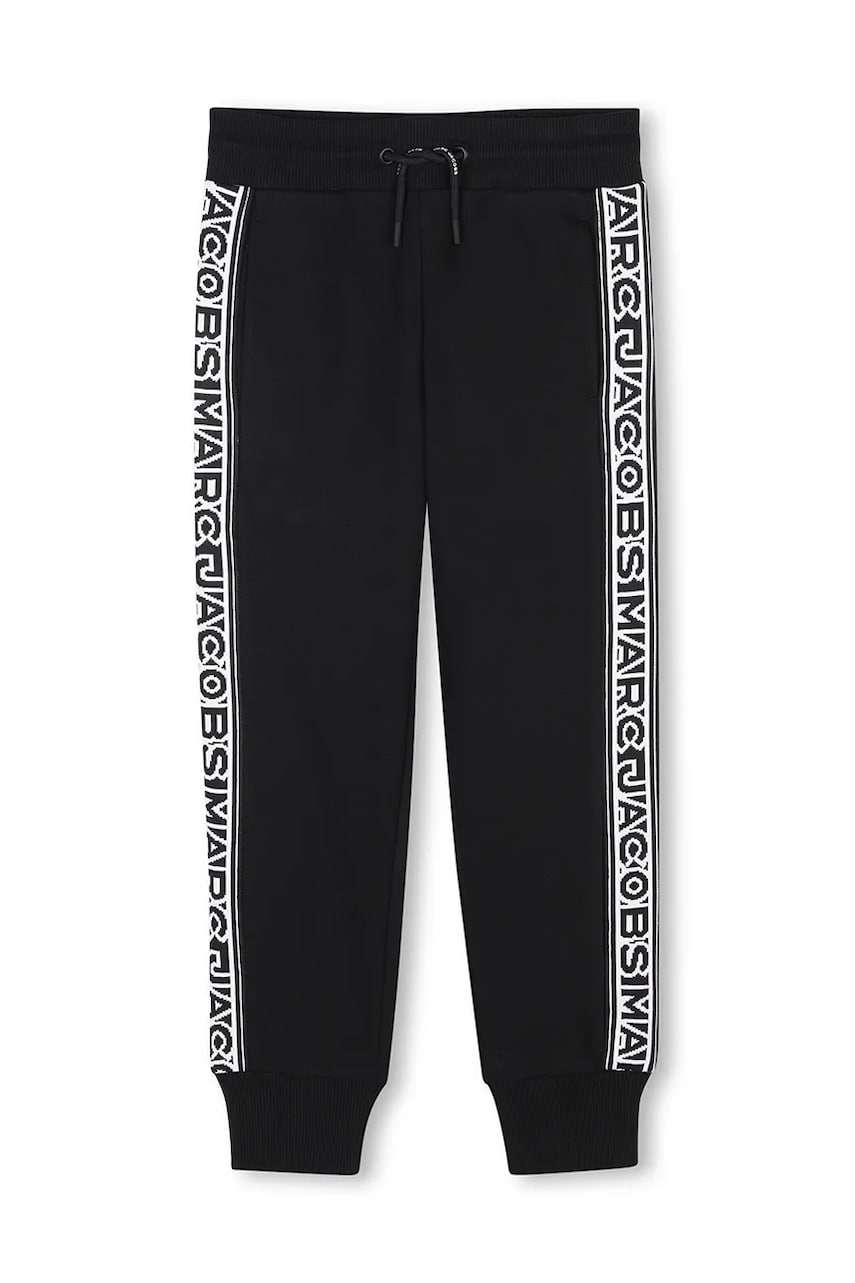 Marc Jacobs pantaloni de trening pentru copii culoarea negru, cu imprimeu, W60469 Marc Jacobs pantaloni de trening pentru copii culoarea negru, cu imprimeu, W60469